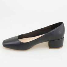 Simple And Fashionable Mid - Heel Women's Square - Toe Block - Heel Single Shoes,Versatile, Elegant And Comfortable, Essential For Various Occasions - màu đen - Xem 6