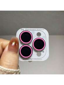 1 Set de Protector de Lente de Vidrio Luminoso Compatible con iPhone 16 15 Pro Max con Anillo de Metal Brillante Compatible con iPhone 14 13 Plus 12 Pro Max Mini (Rosa) Aplicable a Protección Diaria, Oficina, Hogar Protector de Lente de Teléfono a Prueba de Agua, a Prueba de Golpes, Anti-Caídas, Anti-Arañazos, Anti-Huellas Dactilares Cubierta Completa