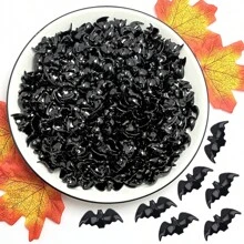 35 pièces Remplisseur de vase d'Halloween, chauves-souris en plastique à éparpiller sur la table, convient pour les artisanats DIY, la décoration de la maison, Thanksgiving, la décoration de mariage, Halloween et les décorations de récolte d'automne