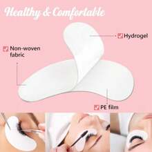 50 Pairs GreenLife 100% Naturel Eyelash Extension Under Eye Gel Pads Patches Kit Collagen (50 150 300 Pairs) With Aloe Vera Hydrogel Eye Patches Set For Eyelash Extension Supplies Tools - 白色 - 查看 5