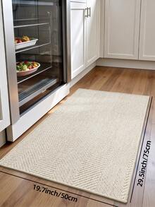 1pc Polyester Material, Simple Ins Style Dual-Color Woven Texture Doormat, Modern Fashion Woven Pattern, Easy To Clean, Wear-Resistant, Dust-Proof, Suitable For Entryway Function Mat Door Mat Kitchen Mat&Rug Home Decor Entryway Decor Bathroom Kitchen Decor Kitchen Rug - Khaki - View 14