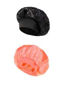 1/2/3pcs Silk Bonnet For Sleeping, Satin Hair Bonnets, Soft Elastic Band Silk Sleep Cap, Silk Hair Wrap For Curly Hair (Black Gold)