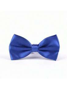 1pc Men's Polyester Solid Dual-Layer Bow Tie