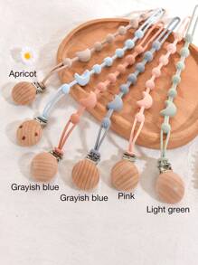 3 piezas de cordón antiperidida de silicona personalizado, chupete, botella, mordedor, regalo personalizado, cordón antiperidida con forma de luna, adecuado para clip de chupete personalizado para niños y niñas, clip de chupete de madera con nombre personalizado para niños, multifuncional, ornamental, letra, elegante, moderno, colorido, lindo, adorable, casual, personalizado, único, regalo ideal para él, regalo ideal para ella