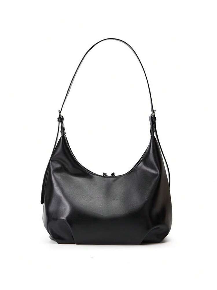 2025新款韩版时尚复古腋下包女时尚休闲托特包大容量斜挎包适合购物、聚会、旅行、送礼 - 黑色 - 查看 3