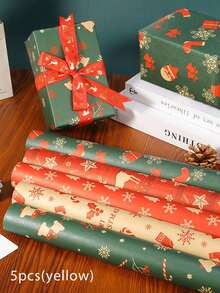 7 pezzi di carta da regalo natalizia, decorazioni natalizie, carta da imballaggio vintage per regali di Natale