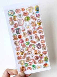 1pc 3D Cartoon Animal Waterproof Transparent Crystal Decorative Sticker, Can Decorate Stationery, DIY Phone Cases, Laptops,School Supplies,Back To School