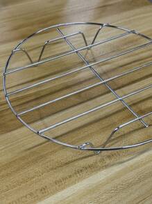 1pc Cooking Rack Round Stainless Steel, Steamer Rack. KitchenTools, High Foot Steaming Rack, Four-Cornered CookingSteamer, Steaming Rack,Kitchen Tools,KitchenSupplies,Food,Kitchen,Travel,Kitchen Ltems,Kitchen Tools,Kitchen Things