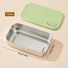 1pc 600/700ml Multifunctional 304 Stainless Steel Bento Lunch Box, Portable Leak Proof Lunch Containers With Lid, Fruit Salad Food Storage Container, Refrigeration & Dishwasher Allowable, Fresh-Keeping Box, Suitable For Student And Adult Use In Home, School, Dorm, Office, Outdoor Camping, Picnic, Travel, Back To School - Multicolor - View 16