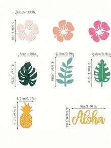 100 ورقة ملونة بموضوع حفلات هاواي - مصممة بأزهار استوائية وأوراق النخيل، تتميز بالأناناس والنص الذهبي "مرحبا"، مثالية لديكور حفلات الزفاف والمهرجانات، وديكور طاولات العطلات والحفلات ذات الموضوع، وديكورات عيد الهالوين وعيد الميلاد.