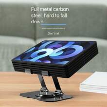 1pc Metal Rotatable Foldable Desktop Stand Holder For IPad/Laptop/Tablet, Universal