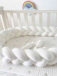 1 Set 3-Ply Baby Crib Braided Soft Bumper, Cradle Mattress, Children's Room Braided Bed Rail Soft Pad, 3-Strand Braided Anti-Collision Bar, Crib Guardrail, Newborn Bedding Accessories, 1M/2M/3M - Multicolor - View 10