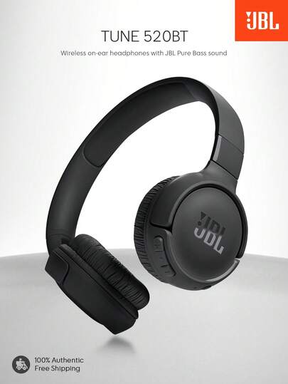 JBL Tune 520BT 耳机，通话降噪，电池续航时间长达 57 小时，支持快速充电，轻巧可折叠设计，蓝牙 5.3 无线免提通话，具备语音感应功能
