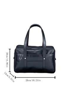 时尚百搭简约大容量多功能单肩包 - 黑色 - 查看 8