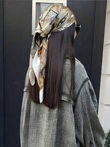 1 pieza Pañuelo cuadrado grande con estampado de cachemira vintage tejido para mujer, diadema de abaya para viajes, fiestas y uso diario
