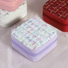 简易收纳旅行便携式珠宝收纳盒耳环戒指小首饰盒女士收纳整理器旅行必备返校宿舍收纳