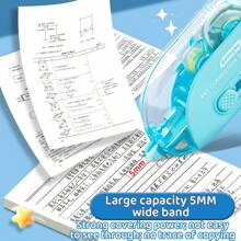 1 Piece Of Macaron Color Correction Tape, 5 Mm X 6 M Correction Tape, Push-Pull Core, Easy To Use, Instant Correction, Retractable Tip, For Correcting Bad Handwriting, Back To School And Office Supplies