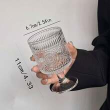 Juego de 1/4/6 copas de vidrio vintage clásico con relieve, decoración floral, elegante cristalería para cóctel, vino, champán, jugo, soda, yogurt, fruta, apta para bar, restaurante, fiesta, cena, exteriores, hogar, hotel, apartamento, picnic