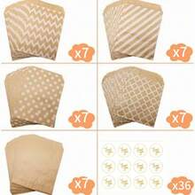 Kraft Paper Candy Bag - Small Paper Party Bag Flat Gift Envelope Bag, Used To Pack Candy Cookies Candy