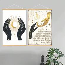 BAEMEFLE 1/2 件宗教波西米亚巫术墙饰 - 哥特式巫术房间装饰 - 鼓舞人心的女性积极引语 - 鼓励礼物，带画框的帆布艺术，适用于办公室家居装饰卧室客厅墙壁装饰爱情、情人节 - A - 查看 12