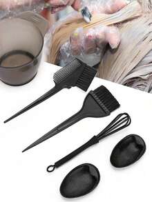 6-teiliges Haarfärbe-Set mit Pinsel und Schale, inklusive Ohrenschützern, Farbmischer, Farbapplikator und Haarstyling-Zubehör – Haarfärbe-Set mit Pinsel, Farbschale, Farbkamm mit Bürste, Färbeset, geeignet zum Haarefärben, Blondieren und für die Anwendung mit dem Färbepinsel, für den professionellen Salon und den Heimgebrauch, Haarpflege, Reisen, Haarprodukte, Haarstyling-Werkzeuge, Friseurbedarf, Friseurzubehör, Friseursalon, Friseurausrüstung