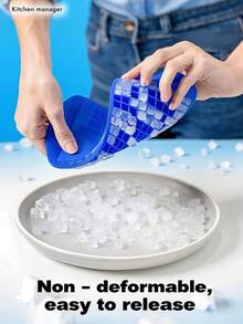 1 个小方形 160 格硅胶冰格，具有良好的耐寒性和耐用性，冰模，布丁模，适用于家庭、酒吧等场所，使用方便。 - 彩色 - 查看 4