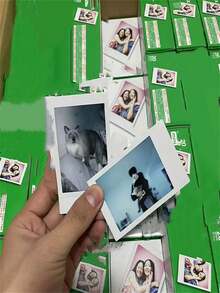 1 caja de 10 piezas/20 piezas de papel fotográfico mini de 3 pulgadas con borde blanco y diseño floral, adecuado para 11/12/9/7S/25/7/7C, papel fotográfico de dibujos animados de colores, registro de vida, recuerdos, decoración del hogar, campus, fotografía de viajes de temporada