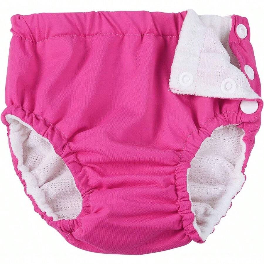 Reusable Swim Diapers Washable Baby Swim Diaper Unisex Infant Toddler Swimming Diapers - 12-18個月+一朵玫瑰 - 查看 1