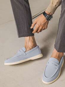 Mocassins respirants et confortables pour hommes, style britannique minimaliste, convenant pour le port casual, les déplacements, les activités extérieures - Été