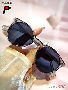 POLASUP 1pc Personalized Fashion Versatile Round Frame Fashion Glasses, Retro 60s Hong Kong Style Fashion Glasses For Women, New Fashion High-End Rivet Round Frame Fashion Glasses, Chic Minimalist Rivet Polarized Fashion Glasses, Classic European & American Style Round Shape Shades - 彩色 - 查看 20