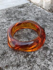 1 件几何夏季扎染手链树脂弧形海滩手镯，不对称醋酸纤维袖口腕带，时尚百搭 - 手鐲 - 查看 22