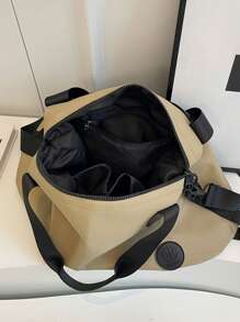 Minimalist Casual Solid Color Tote Bag For Women, Crossbody Style