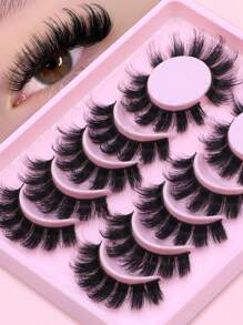 6 对假睫毛 漫画睫毛 猫眼睫毛 仿貂睫毛 狐狸眼睫毛 自然浓密睫毛 角色扮演旅行必备 化妆工具 假睫毛、睫毛、睫毛、假睫毛 - 黑色 - 查看 4