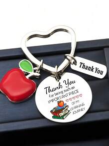 1 pieza Llavero redondo de acero inoxidable con estampado colorido, regalo de agradecimiento para maestros, llavero de maestro, regalo de maestro, regalo de Navidad para maestros, accesorios de coche, gótico lindo Y2k