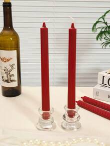 4 (2cm * 25cm) Long Red Candles, Including Scented Candles, Can Burn For 8 Hours With Soy Wax. Suitable For Wedding And Christmas Decoration, Halloween Home Decoration, Indoor Room Decoration, As Holiday Gifts For Best Friends, Graduation Parties, Birthday Party Decoration, Mother's Day Gifts.