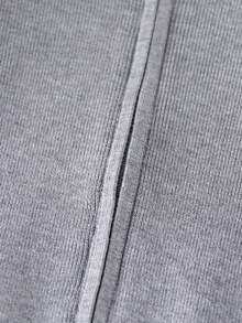 1 szt. Chłopięcy sweter w stylu college'u, jednolity kolor, okrągły dekolt, dzianinowy kardigan, szary, modny, długi rękaw, swobodny sweter z zamkiem błyskawicznym