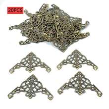 20 Stücke Ecken-Schutz aus Metall, Metall Buchsecken-Schutz Eisen-Filigran Vintage Eckverzierungen dekorativ für Tischkanten, Schmucksachen, DIY Box, Handwerks Dekoration