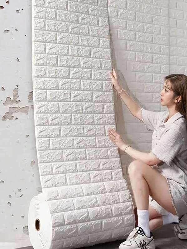 Self-Adhesive Wall Panels, Artificial Brick Texture, Rural Style, With Modern Interior Design, For Home Decoration