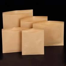 100 Oil Resistant Kraft Paper Bag, Five Sizes, Square, Suitable For Hamburgers, Sandwiches, French Fries, Snacks, Popcorn And Small Gifts, Birthdays, Weddings, Parties, Festivals, Candy And Cookie Gift Packaging Bags, Stores, Shopping Malls