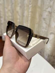 1副女士休闲复古大方渐变灰色时尚眼镜，适合日常、夏季、海滩、街拍等场合佩戴，方形時尚眼鏡 - 綠色 - 查看 13