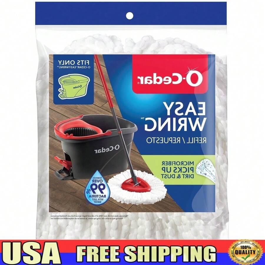 Machine Washable Microfiber Mop Head Replacement EasyWring Spin Mop Compatible Washable Reusable Hard Floor Cleaning Refills - Nhiều màu - Xem 1