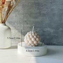 1pc Bubble Ball Cylinder Scented Candle, Atmosphere Creating Creative Home Decor Geometric Pillar Candle, Household Decoration, Bathroom Gifts Birthday Graduation,Friend Gift, Women's Gift,Winter Gift - Multicolor - View 12