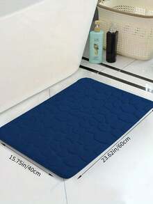 1 Piece Navy Blue Stone Texture Embossed Highly Resistant Absorbent Non-Slip Bathroom Doormat, Single Piece Or Bathroom Decorative Rug Floor Rug Outdoor Rug Door Mat Summer Bathroom Accessories Back To School - Navy - View 11