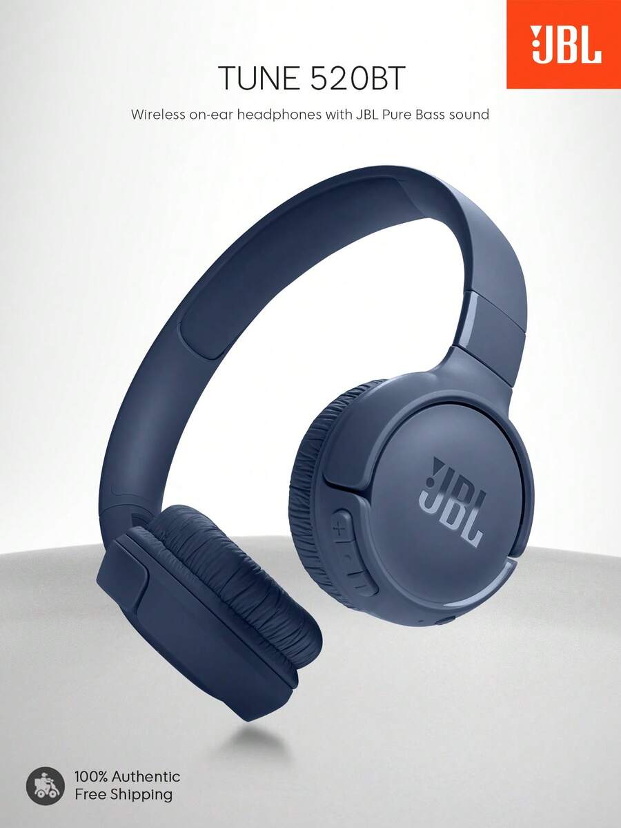 JBL Tune 520BT 耳机，通话降噪，电池续航时间长达 57 小时，支持快速充电，轻巧可折叠设计，蓝牙 5.3 无线免提通话，具备语音感应功能