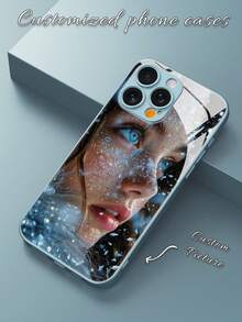 1个可定制日常艺术照片、全家福钢化玻璃金属手机壳，兼容三星S24 Ultra和 17/16 Pro Max/15 Pro/14 Plus/13 Pro/12 Pro Max/11/Xs Max/8/7/6 Plus，精美可爱，是送给朋友、父母、男友/女友的最佳礼物。 - 藍色 - 查看 1