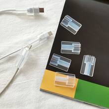 5/10pcs Wave Pattern Cable Protector Set, TPU Cable Organizer Sleeves, Batteryless, Compatible With Phone Charging Cables - Clear - View 8