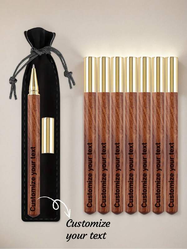 Customized Pen Set, Engraved Ballpoint Pen And Pen Pouch, Retro Signature Pen, Personalized Back To School Gift, Suitable As Customized Gift For Friends And Family