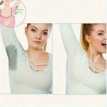 2 piezas Almohadillas de ejercicio ajustables - Tirantes transparentes para los hombros, transpirables y lavables, adecuadas para correr, yoga, fitness, oficina - Poliéster, accesorios de yoga, protección de axilas, empaque sencillo, almohadillas reutilizables