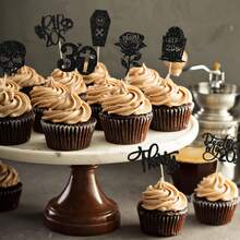 16/32pcs RIP 20s Cupcake Toppers Death To My 20s Cupcake Toppers RIP To My 20s Birthday Decorations Death To My Twenties Party Decorations Men Women 30th Birthday Cupcake Toppers Party Decorations - Multicolor - View 6