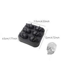 1 件 4/6 腔骷髅冰格，硅胶骷髅冰模，万圣节冰格，果冻，糖果，冰格，冷冻饮料冰格，厨房配件，公寓必备，万圣节派对用品